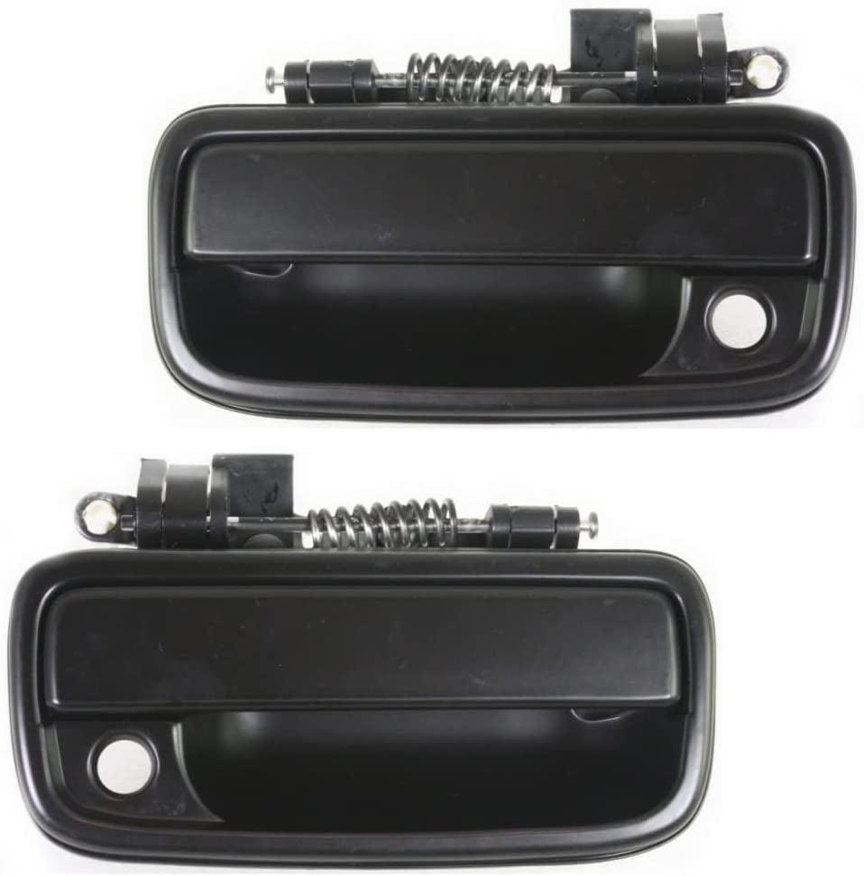 For Toyota Tacoma 1995-2004 Exterior Door Handle Driver and Passenger Side Pair | Front | Outer | Black/Paint to Match | Made of Plastic | TO1310128, TO1311128 | 615343487397, 6922035070, 615343487496