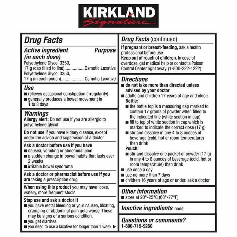 Laxaclear by Kirkland Signature , 100 Doses, Polyethylene Glycol 3,350