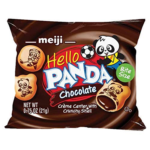 Meiji Hello Panda Cookies, Chocolate Crème Filled - 32 Count, 0.75oz Packages - Bite Sized Cookies with Fun Panda Sports