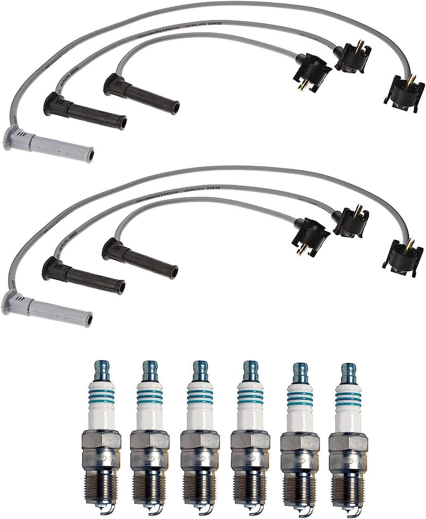 Denso Wire Set 8Mm & 6 Iridium Power Spark Plugs 0.044 Kit for Ford Mercury 4.0L V6 Naturally Aspirated