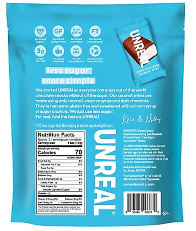 Unreal Dark Chocolate Coconut Minis, 11.1oz (2 Pack)