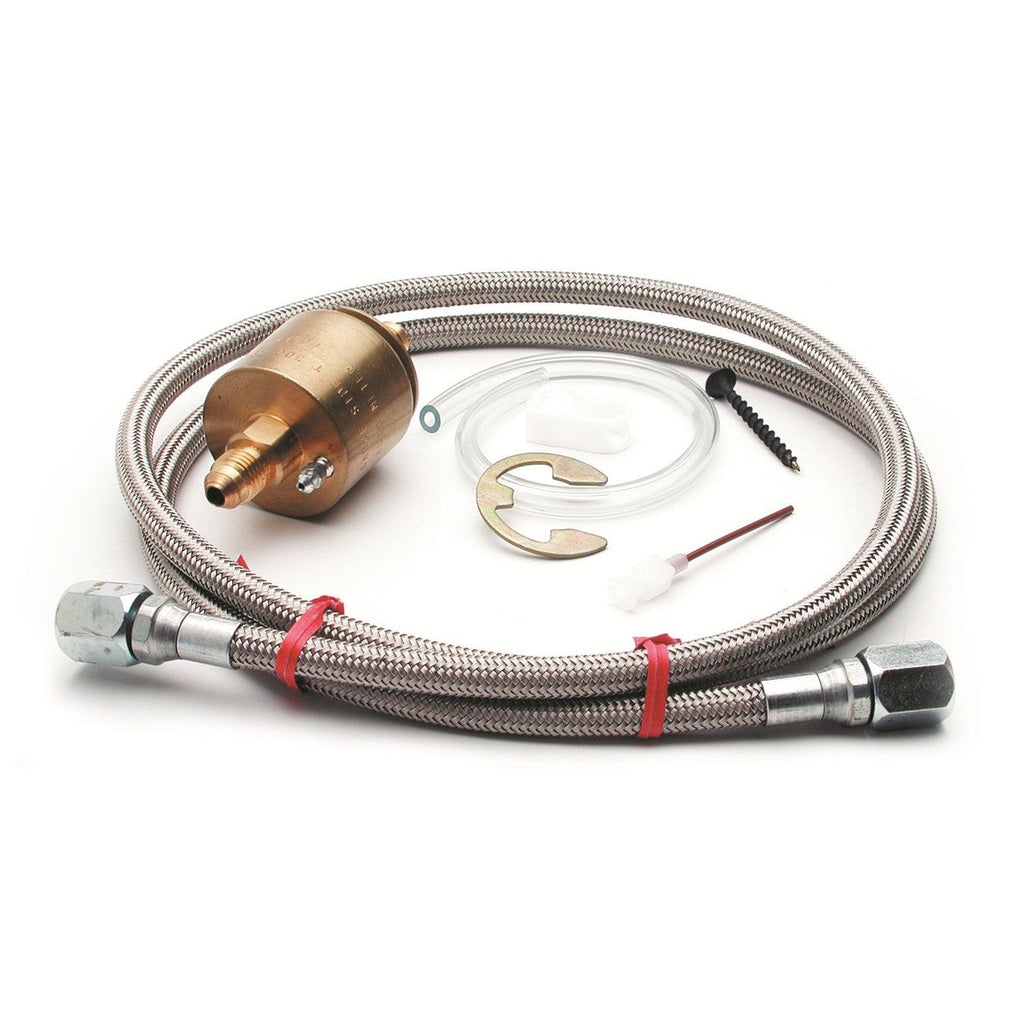 FUEL PRESS ISOLATOR KIT FOR 100 PSI GAUGES BRASS INCL. 4FT. #4 BRAIDED STAINLESS LINE - greatparts