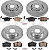 K2777 Front and Rear Z23 Carbon Fiber Brake Pads with Drilled & Slotted Brake Rotors Kit