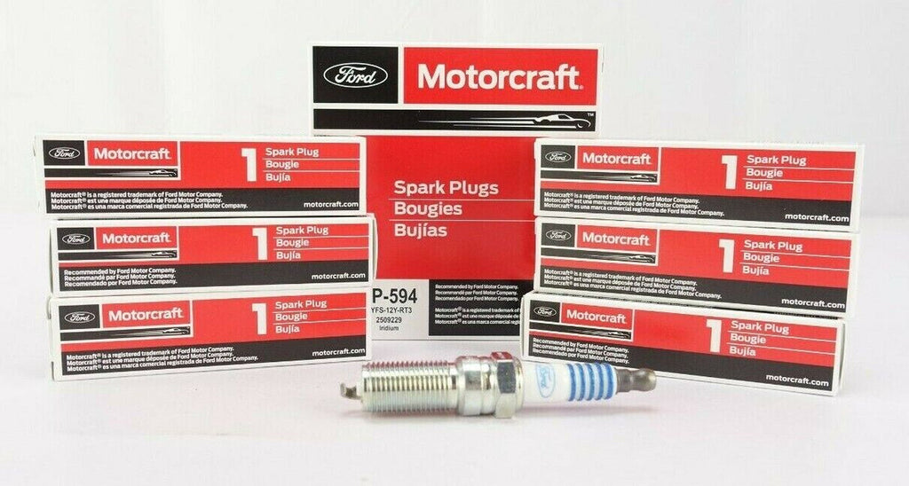 Set of 6 OEM Motorcraft SP594 Ford CYFS12YRT3 Spark Plugs Replaces SP542 SP578