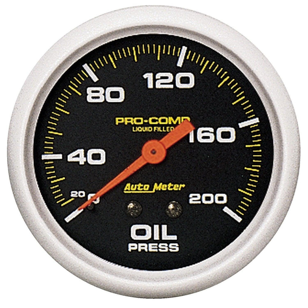 2-5/8 in. OIL PRESSURE 0-200 PSI LIQUID FILLED PRO-COMP - greatparts