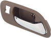 for Acura MDX Interior Door Handle Front, Passenger Side Brown Bezel with Chrome Lever (2001-2006) | with Door Lock Hole| Trim: All Submodels