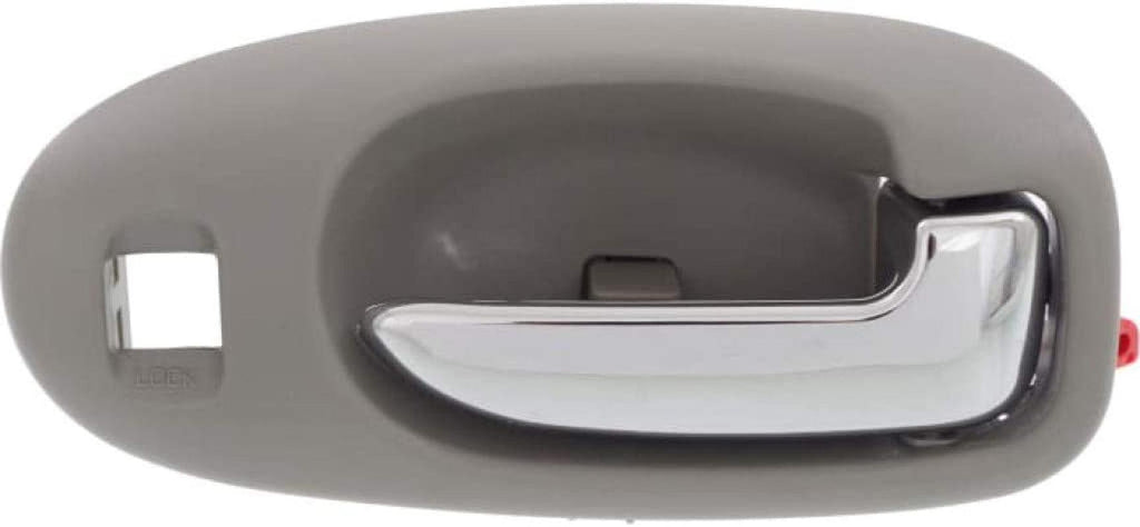 for Chrysler Sebring Interior Door Handle Front, Passenger Side Light Gray Bezel with Chrome Lever (2001-2006) | with Door Lock Hole| Trim:All Submodels