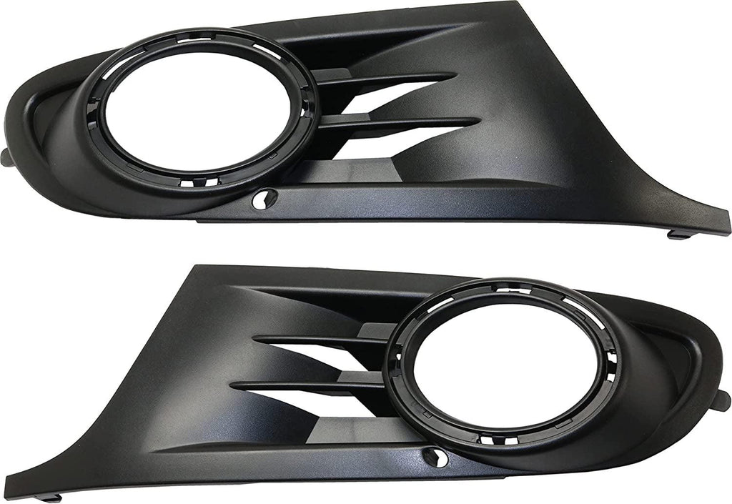 Evan Fischer Fog Light Trim Set of 2 Compatible with 2010-2014 Volkswagen Golf - VW1039109, VW1038109