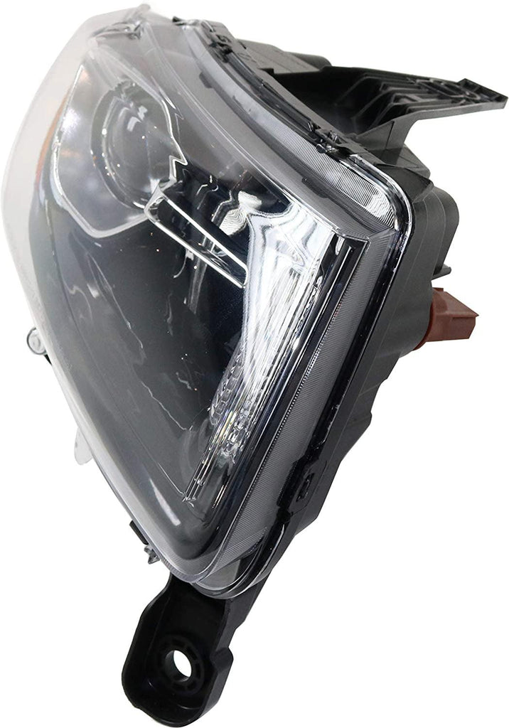 Headlight Compatible with Jeep Grand Cherokee 2014-2016 Passenger Side Assembly Halogen Black Trim Standard Type