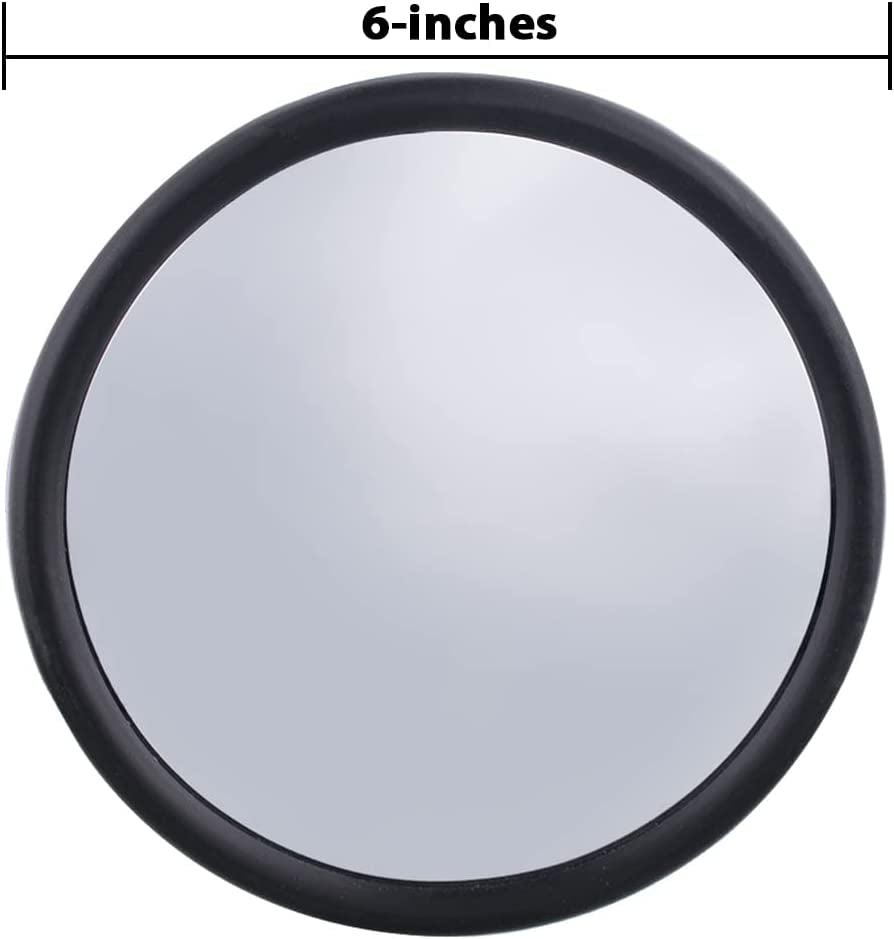 United Pacific  Polished Stainless Steel Convex Mirror W/Center Mounting Stud, Universal Fitment, L/H or R/H, Wide Field of View - ONE Unit - 6In