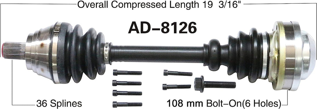 AD-8126 CV Axle Shaft