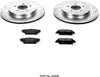 K2958 Rear Z23 Carbon Fiber Brake Pads with Drilled & Slotted Brake Rotors Kit