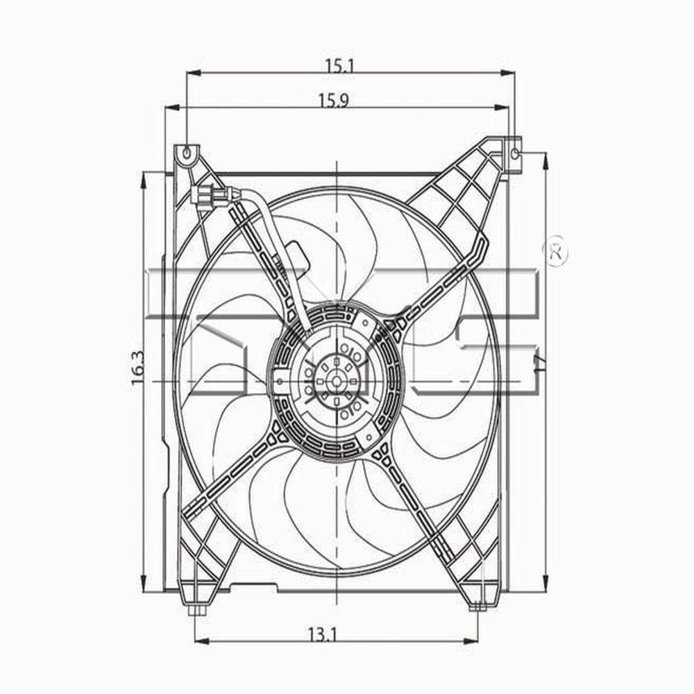 600610 Engine Cooling Fan Assembly for 01-05 Hyundai Santa Fe