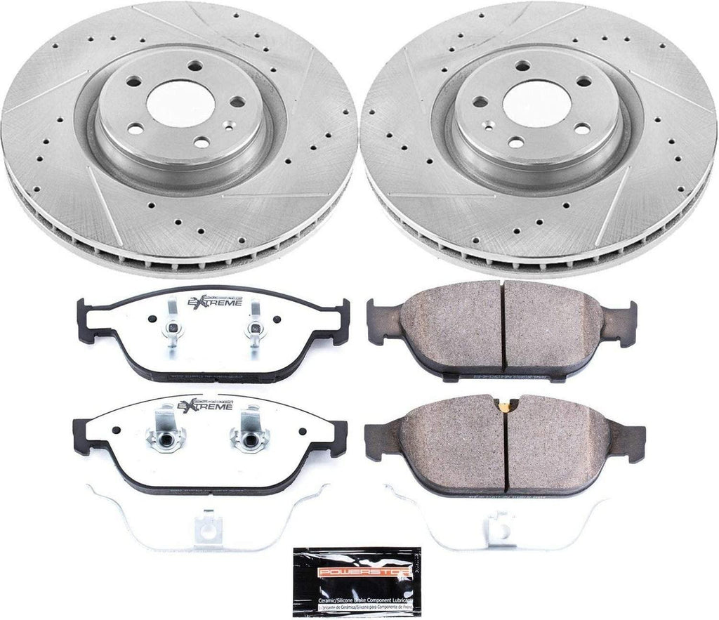 K6129-26 Front Z26 Carbon Fiber Brake Pads with Drilled & Slotted Brake Rotors Kit