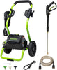 Greenworks 2000 PSI (13 Amp) Electric Pressure Washer (Wheels for Transport / 20 FT Hose / 35 FT Power Cord) Great for Cars, Fences, Patios, Driveways