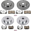 K2896-26 Front and Rear Z26 Carbon Fiber Brake Pads with Drilled & Slotted Brake Rotors Kit