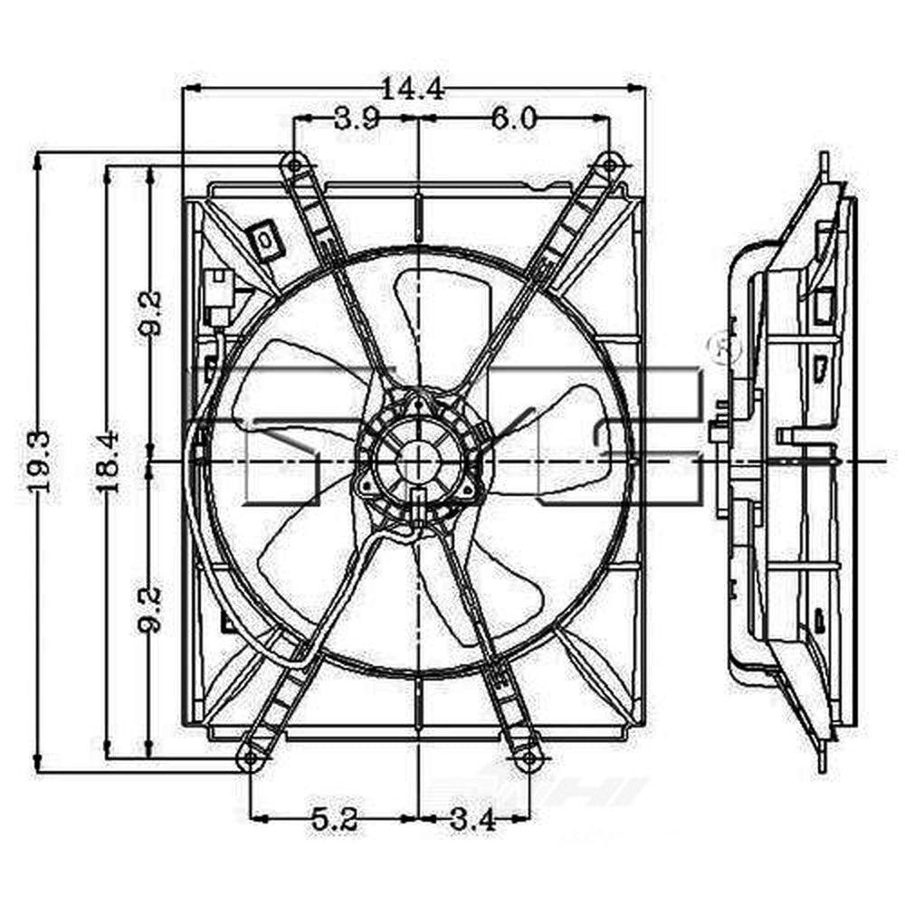 TYC 600090 Engine Cooling Fan Assembly Fits 1992 Toyota Camry