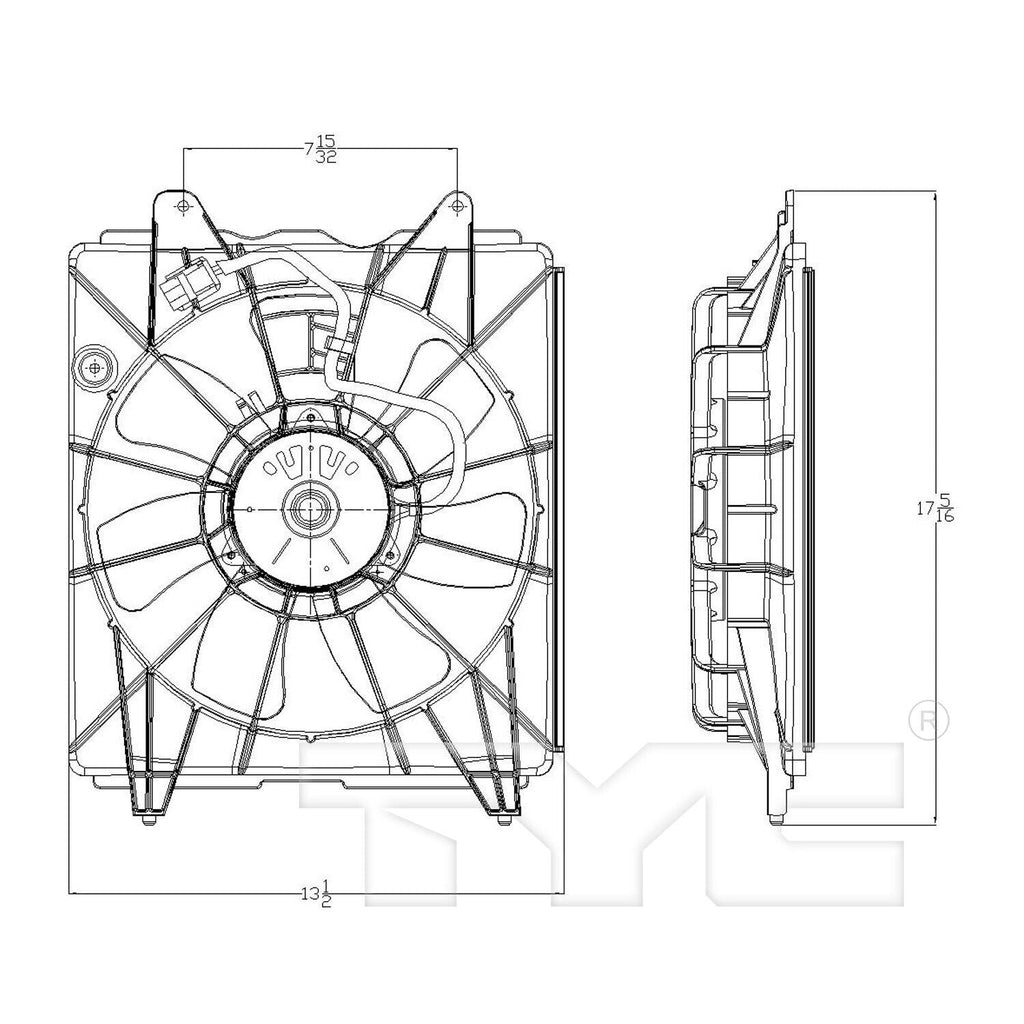 TYC A/C Condenser Fan Assembly for 06-11 Civic 611140