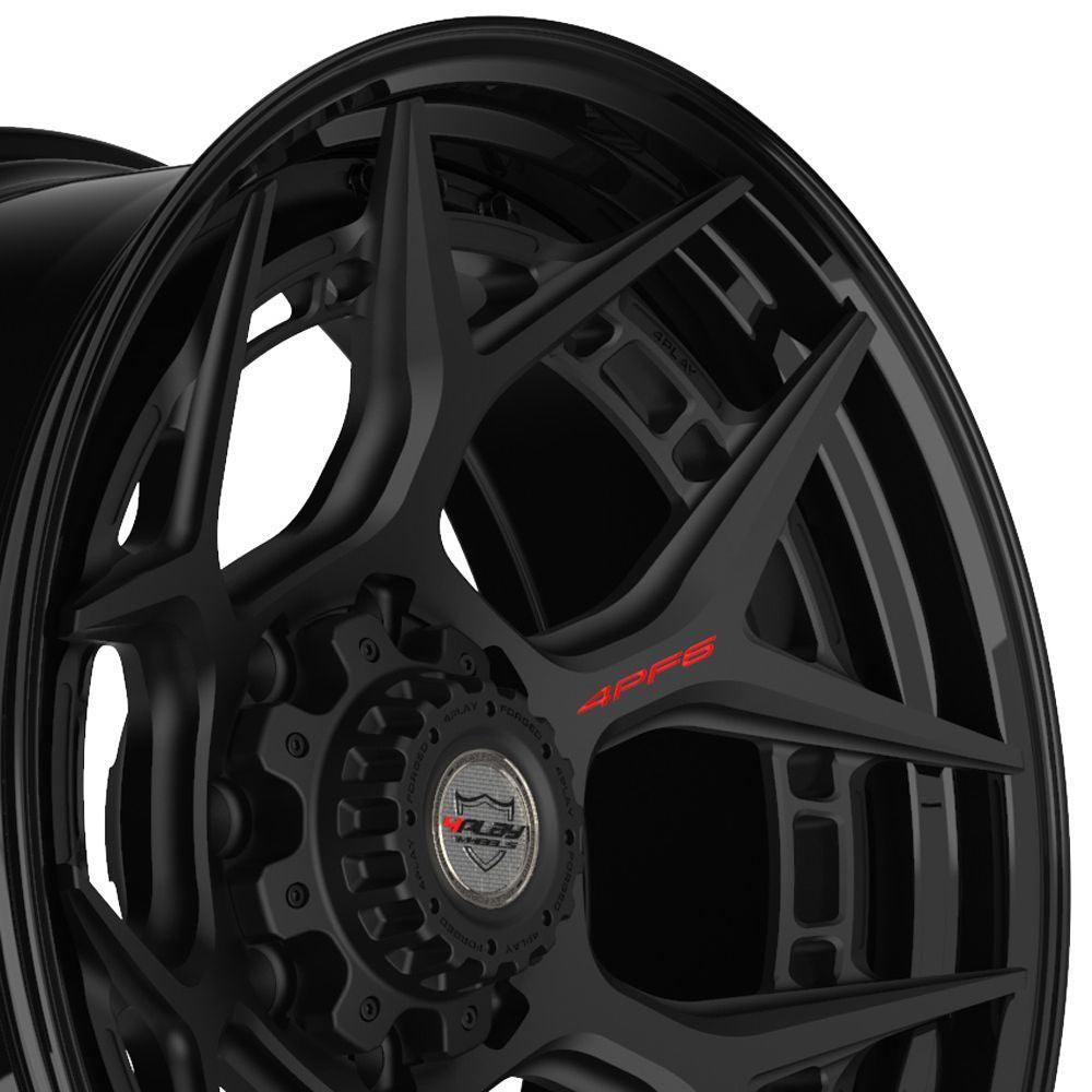 22x10 4PLAY Wheel for Chevy-GMC 4PF6 Gloss Black Barrel w/Matte Center Rim - greatparts