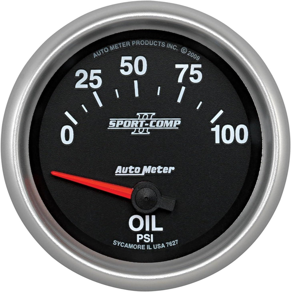 7627 Sport-Comp II 2-5/8" 0-100 PSI Short Sweep Electric Oil Pressure Gauge