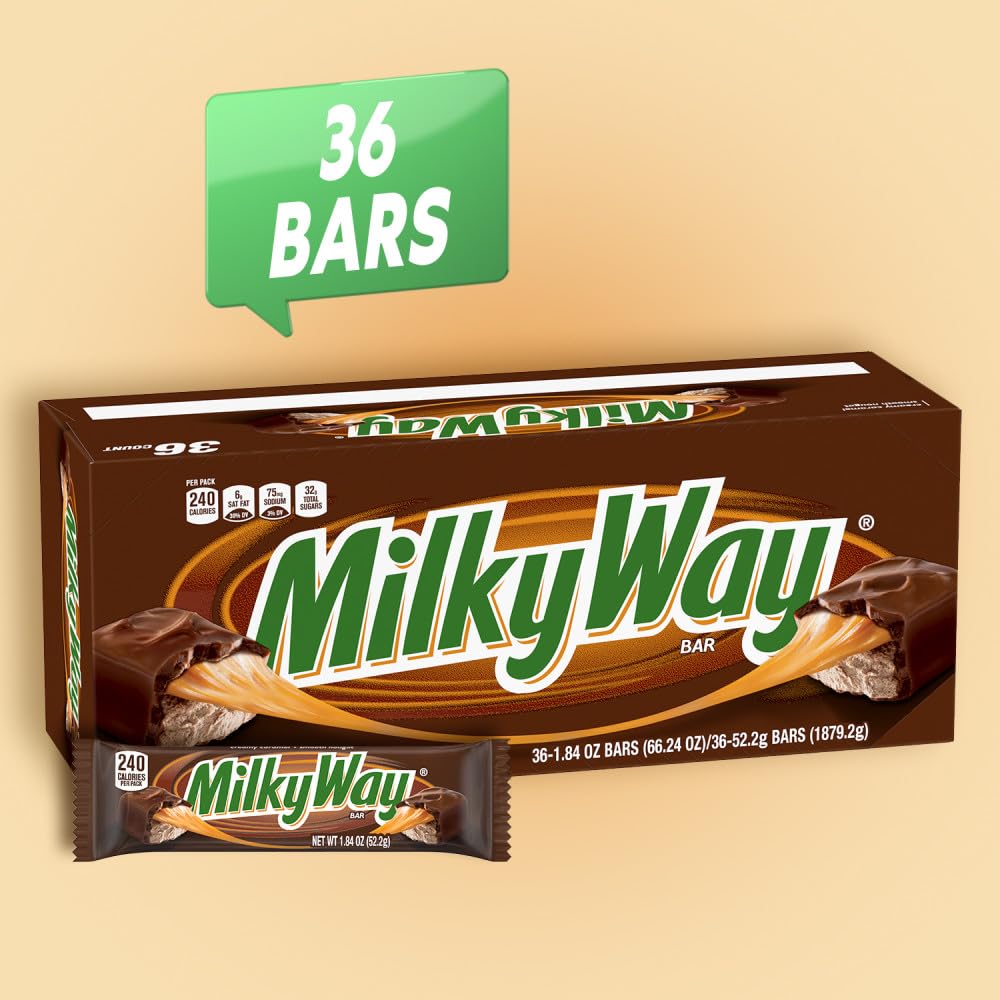 MilkyWay Candy Milk Chocolate Bars Bulk Pack, Full Size, 1.84 oz Pack of 36)