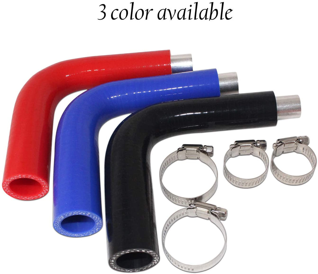 RONTEIX Silicone Hose Kit,90 Degree Elbow Reducer 3/4" to 1",compatible with Ford F150 5.0 / EcoBoost Reservoir,Red