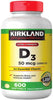 Kirkland Signature Extra Strength D3 50 mcg, 600 Softgels