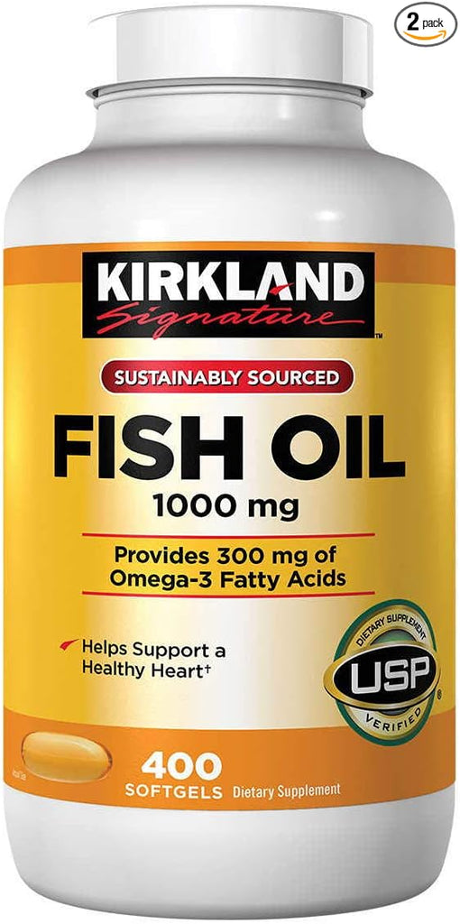 Kirkland Signature Fish Oil 1000 mg, 400 Softgels (2 Pack)