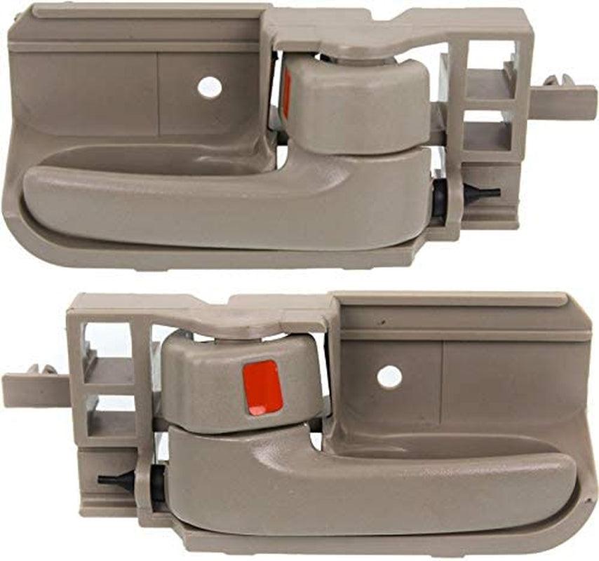 Interior Door Handle Set Compatible with 2003-2008 Toyota Corolla, Fits 2005-2015 Toyota Tacoma, Fits 2003-2008 Pontiac Vibe Front or Rear, Driver and Passenger Side Brown