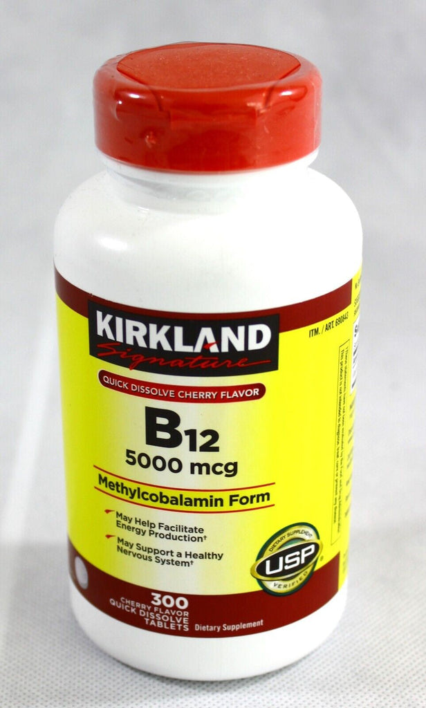 Kirkland Quick Dissolve B 12 5000 Mg 300 Tablets Free Shipping Exp: 06/2025