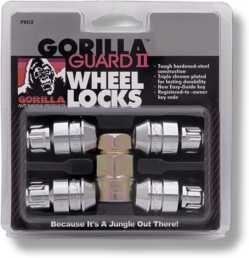 Gorilla Automotive 61631N Chrome Acorn Gorilla Guard II Wheel Locks - Set of 4 (12mm x 1.50 Thread Size)