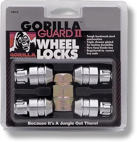 Gorilla Automotive 61631N Chrome Acorn Gorilla Guard II Wheel Locks - Set of 4 (12mm x 1.50 Thread Size)