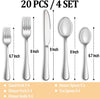 20 Piece Silverware Set Service for 4,Premium Stainless Steel Flatware,Mirror Polished Cutlery Utensil Set,Durable Home Kitchen Eating Tableware Set,Include Fork Knife Spoon Set,Dishwasher Safe