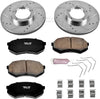 K1232 Front Z23 Carbon Fiber Brake Pads with Drilled & Slotted Brake Rotors Kit