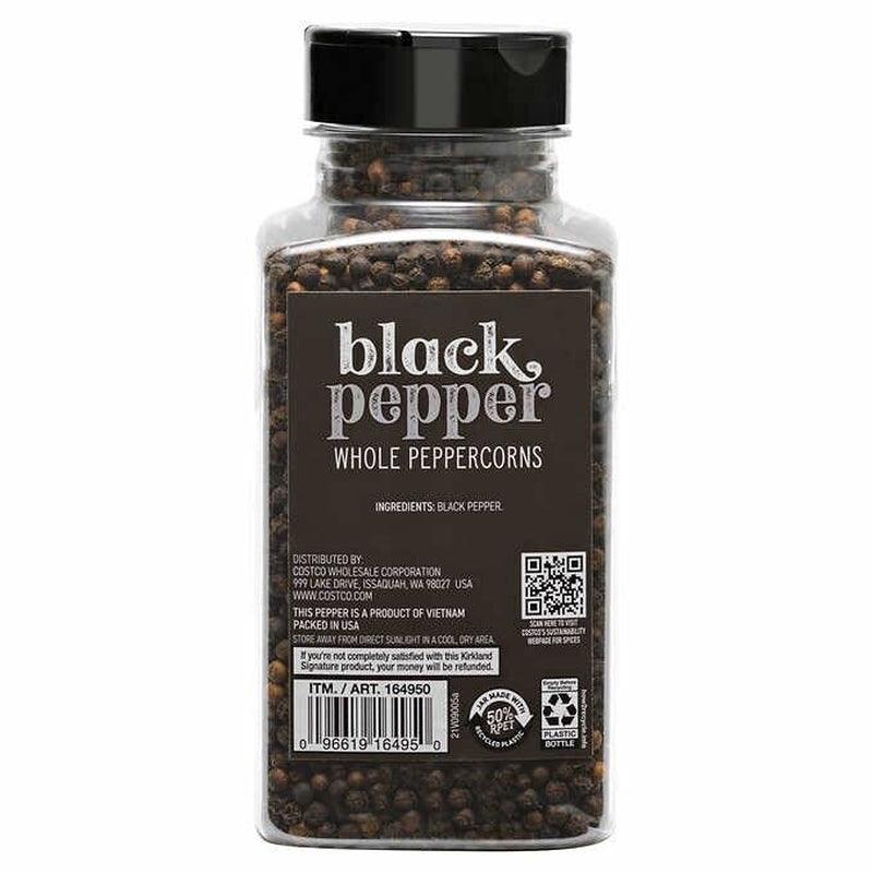 2 Jars Kirkland Signature Whole Black Pepper Peppercorn 14.1 OZ Each Jar