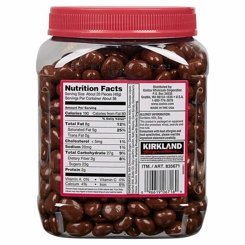 Kirkland Signature Raisins, 3.4Lb, Raisins Covered in Milk Chocolate. FAST SHIP