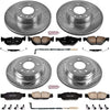 K4104 Front and Rear Z23 Carbon Fiber Brake Pads with Drilled & Slotted Brake Rotors Kit