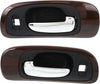 Interior Door Handle Set Compatible with 1999-2004 Chrysler 300M, Fits 1998-2004 Chrysler Concorde Front, Driver and Passenger Side Black Bezel with Chrome Lever Sedan