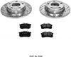 Power Stop K940 Rear Z23 Carbon Fiber Brake Pads with Drilled & Slotted Brake Rotors Kit