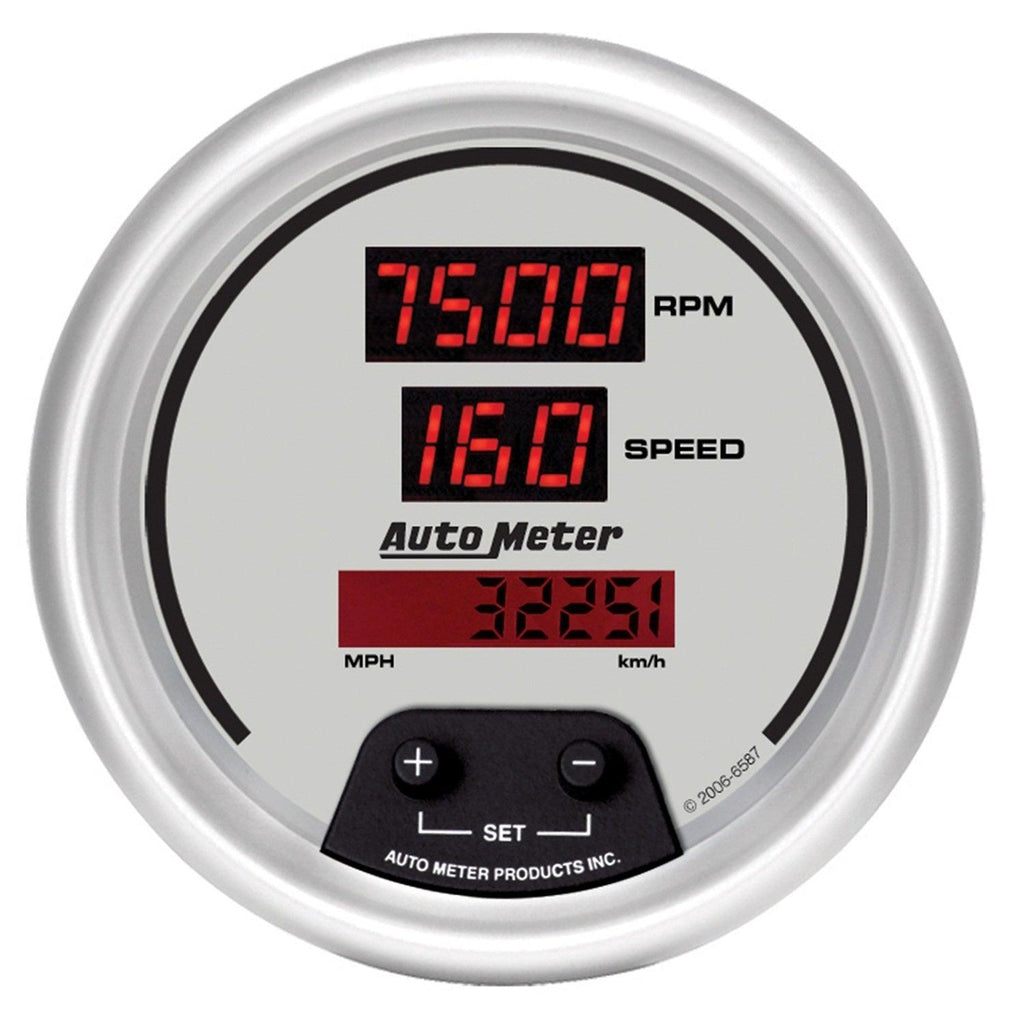 3-3/8 in. TACHOMETER/SPEEDOMETER COMBO 10K RPM/260 MPH/260 KM/H ULTRA-LITE DIGITAL - greatparts