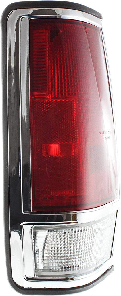 Tail Light Compatible with NISSAN PICKUP 1985-1986 LH Lens and Housing with Chrome Trim