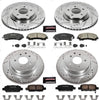 K7584 Front and Rear Z23 Carbon Fiber Brake Pads with Drilled & Slotted Brake Rotors Kit