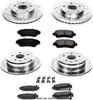 K1071 Front and Rear Z23 Carbon Fiber Brake Pads with Drilled & Slotted Brake Rotors Kit