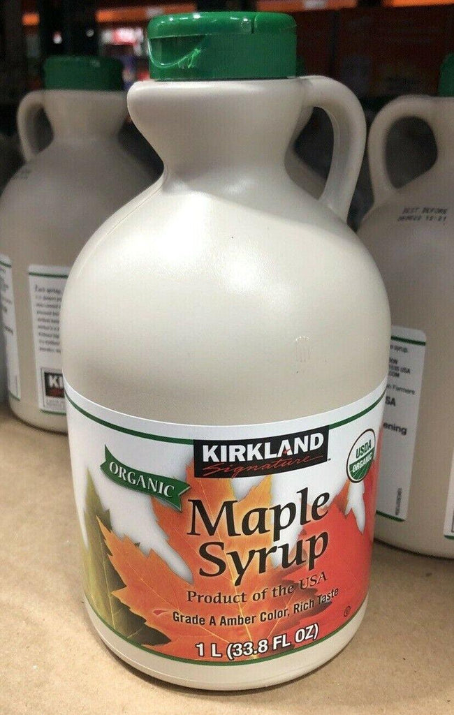 Kirkland Signature Organic Maple Syrup 100% Pure Grade a Amber Rich Taste 1L