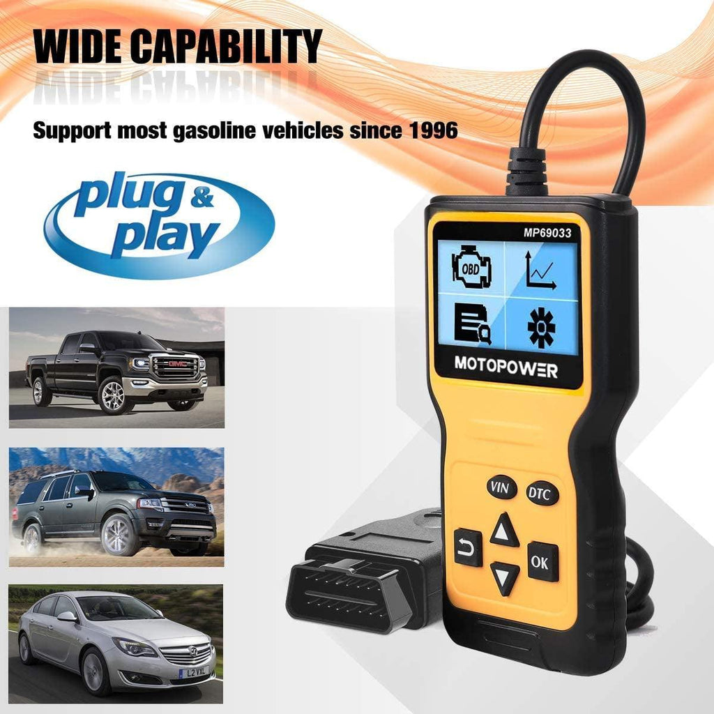 MP69033 Car OBD2 Scanner Code Reader Engine Fault Code Reader Scanner CAN Diagnostic Scan Tool for All OBD II Protocol Cars since 1996, Yellow