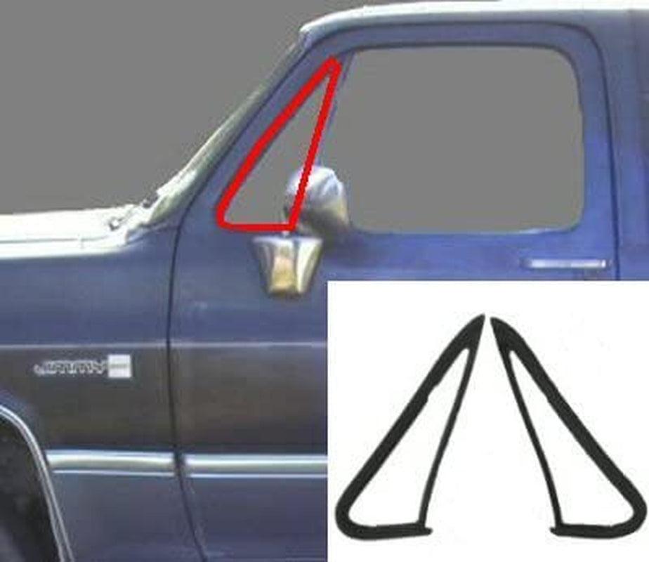 Front Vent Glass Window Weatherstrip Seals Set Pair Compatible with Chevy GMC Pickup Truck