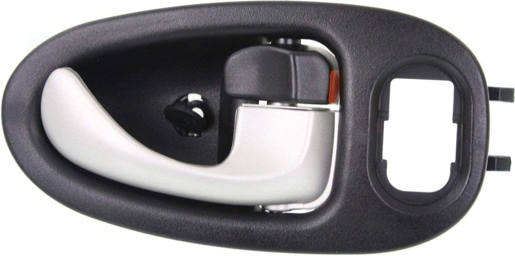 Interior Door Handle Set Compatible with 2002-2005 Saturn Vue Front, Driver and Passenger Side Black Bezel with Silver Lever