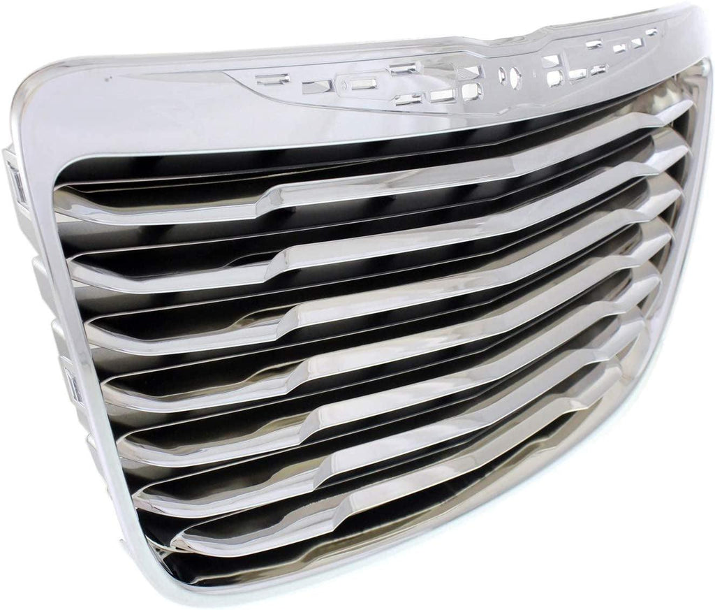 Grille Assembly Compatible with CHRYSLER 300 2011-2014 Chrome Shell/Painted-Black Insert with Chrome Trim Factory Installed