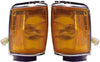 Corner Light Set of 2 Compatible with 1984-1986 Toyota 4Runner / Pickup Plastic Amber Lens with Bulbs Driver and Passenger Side