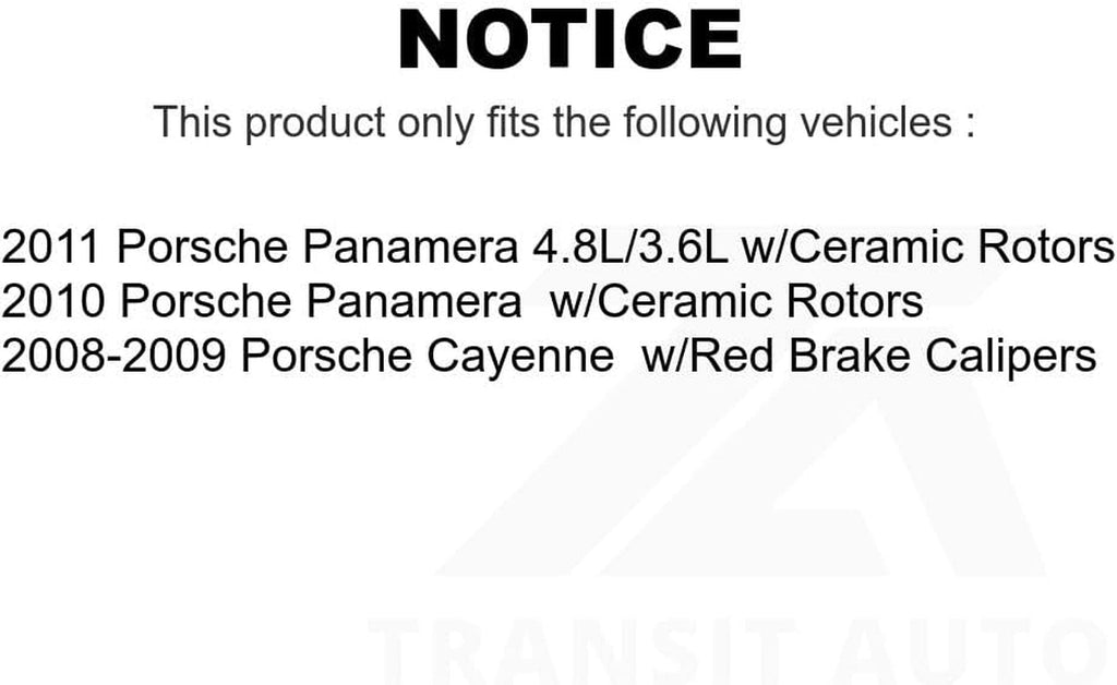 Mpulse Front Disc Brake Pads Wear Sensor SEN-2BWS0209 for 2008 Porsche Cayenne Turbo GTS S with 4.8L W 18 Inch and plus Diameter Calliper Painted in Red